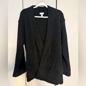 PINK Victoria’s Secret Black Plush Sweater Cardigan with Pockets Size Medium